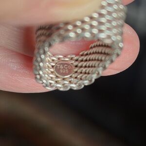 Tiffany & Co. Sterling Silver Mesh Ring Size 9